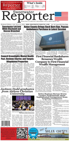 Cover of Sweetwater Reporter