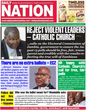 Cover of Daily Nation Newspaper