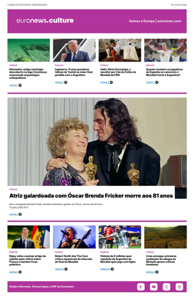 Cover of Euronews Culture and Sport (Portuguese)