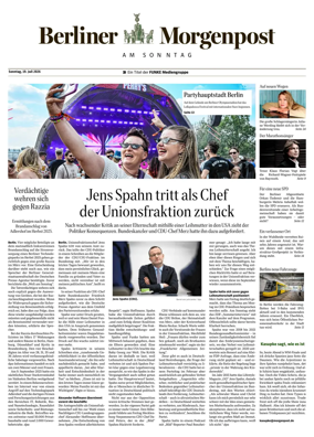 Cover of Berliner Morgenpost am Sonntag