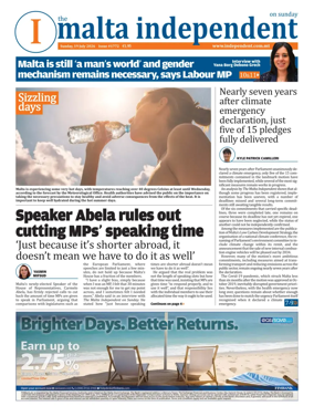 Cover of The Malta Independent on Sunday