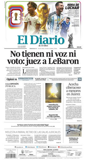 Cover of El Diario de Juarez