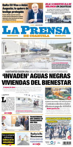 Cover of La Prensa de Coahuila