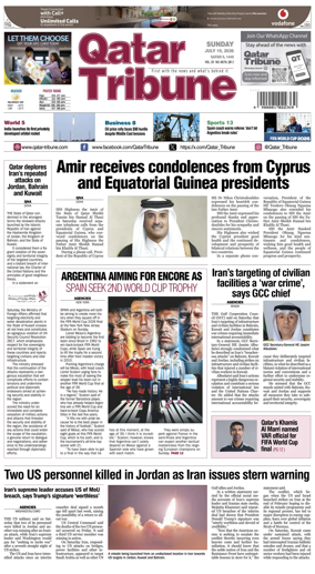 Cover of Qatar Tribune