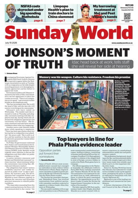 Cover of Sunday World (South Africa)