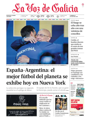 Cover of La Voz de Galicia (A Coruna)
