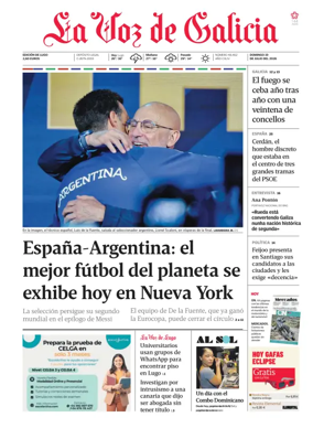 Cover of La Voz de Galicia (Lugo)