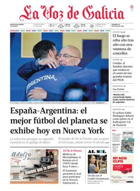 Cover of La Voz de Galicia (Ourense)