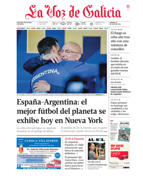 Cover of La Voz de Galicia (Pontevedra)