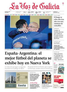 Cover of La Voz de Galicia (Vigo)
