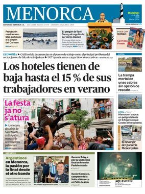 Cover of Menorca Diario Insular