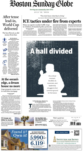 Cover of Boston Sunday Globe