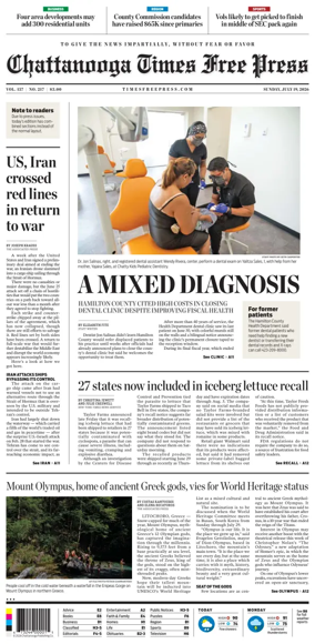 Cover of Chattanooga Times Free Press