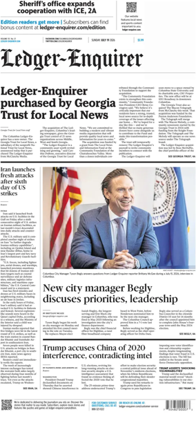 Cover of Ledger-Enquirer (Sunday)
