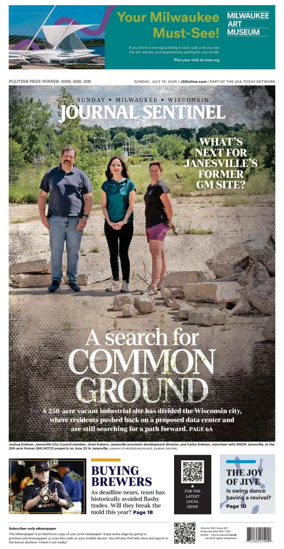 Cover of Milwaukee Journal Sentinel