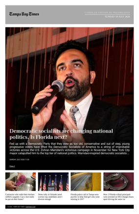 Cover of Tampa Bay Times TFP