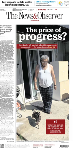 Cover of The News & Observer (Sunday)