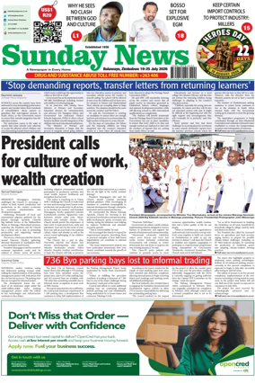 Cover of Sunday News (Zimbabwe)