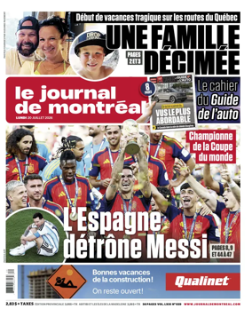 Cover of Le Journal de Montreal