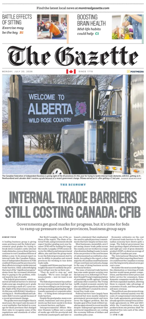 Cover of Montreal Gazette