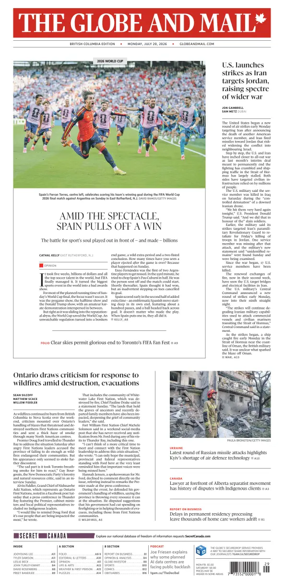 Cover of The Globe and Mail (BC Edition)