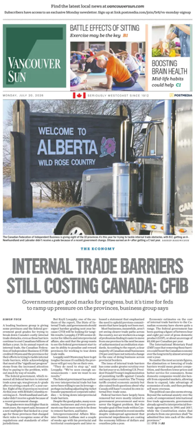 Cover of Vancouver Sun