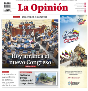 Cover of La Opinion