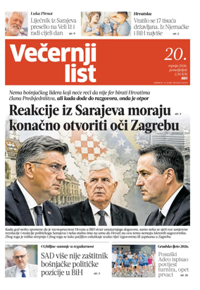 Cover of Vecernji list BiH