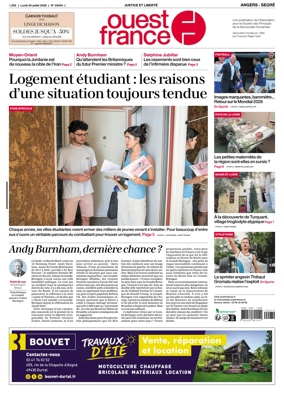 Cover of Ouest France (Angers / Segre)