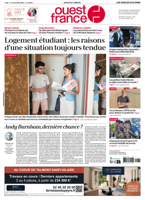 Cover of Ouest France (Les Sables-d'Olonne)