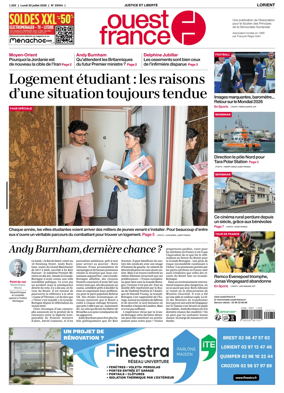 Cover of Ouest France (Lorient)