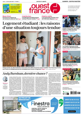 Cover of Ouest-France (Quimper Centre-Finistere)