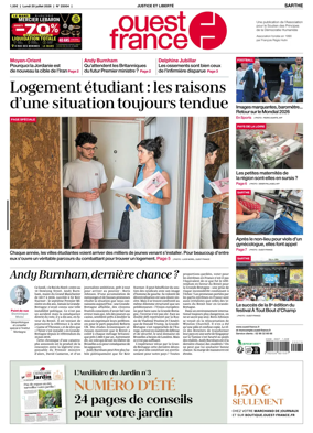 Cover of Ouest France (Sarthe)