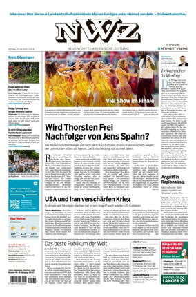 Cover of NWZ – Neue Wurttembergische Zeitung