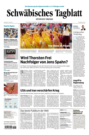 Cover of Schwabisches Tagblatt - Tubinger Chronik