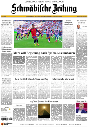 Cover of Schwabische Zeitung (Leutkirch / Isny / Bad Wurzach)