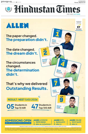 Cover of Hindustan Times (Lucknow)