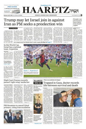 Cover of Haaretz english edition
