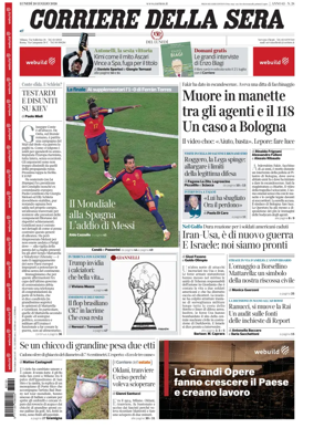 Cover of Corriere della Sera