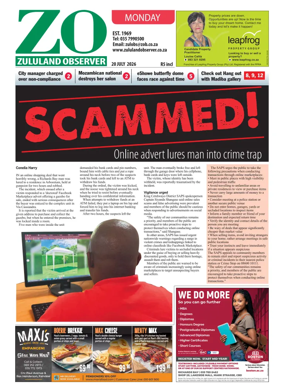 Cover of Zululand Observer - Monday