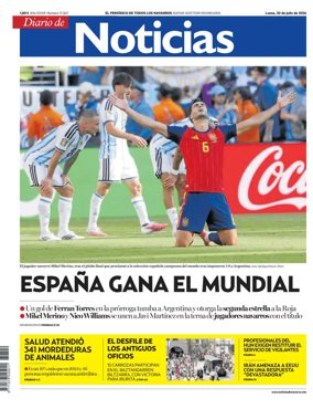 Cover of Diario de Noticias (Spain)
