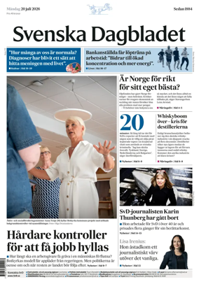 Cover of Svenska Dagbladet