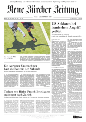 Cover of Neue Zurcher Zeitung