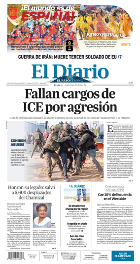 Cover of El Diario de El Paso