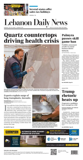 Cover of Lebanon Daily News