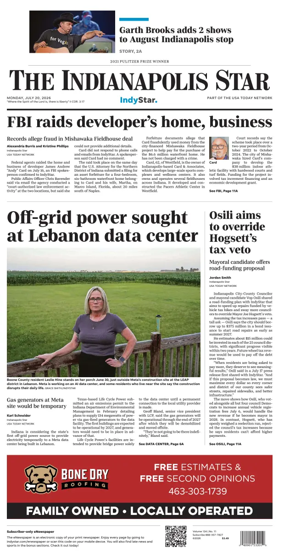 Cover of The Indianapolis Star