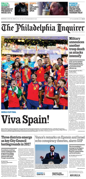 Cover of The Philadelphia Inquirer