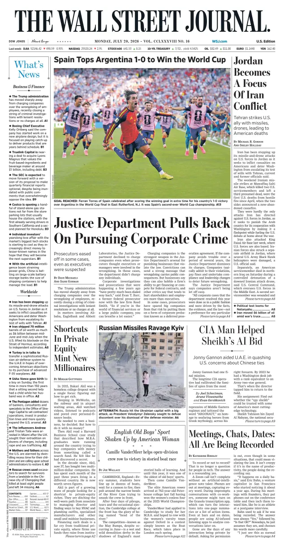 Cover of The Wall Street Journal