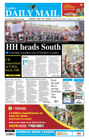 Cover of Zambia Daily Mail