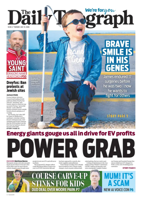 Cover of The Daily Telegraph (Sydney)